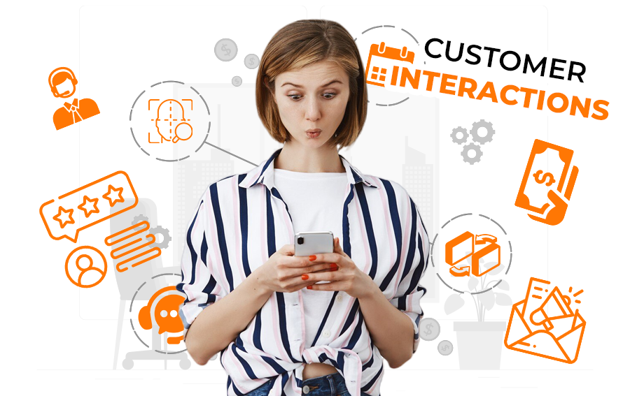 Woman is showcasing the customer interaction capabilities of the Multi-Channel Inbox
